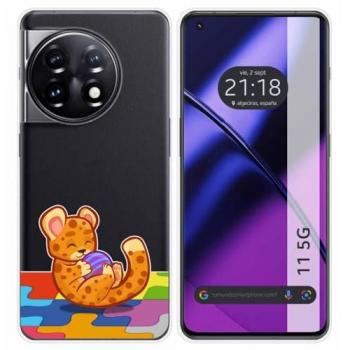 Funda Silicona Transparente Leopardo para Oneplus 11 5G