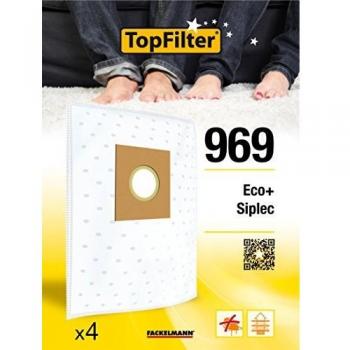 Conjunto de 4 Sacos para Aspirador Eco+ y Siplec L 501 TopFilter Premium - No Tejido, 30 x 26 cm