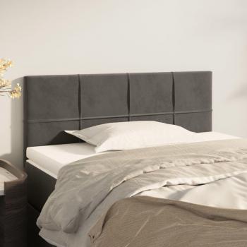 Cabecero de terciopelo gris oscuro 80x5x78/88 cm vidaXL