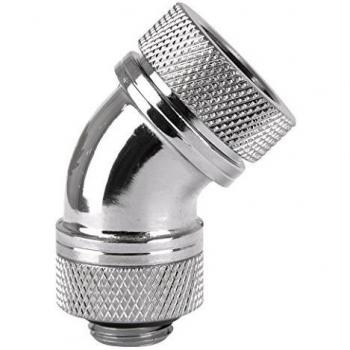 Thermaltake Pacific G1/4 Petg Tube 45-Degree Compression - Refrigeración por Agua, Color Cromo