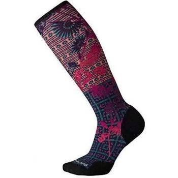 SSmartwool Compression Over-the-Calf Socks - Women's Sightseeing Sunflower Print DEEP NAVY S
