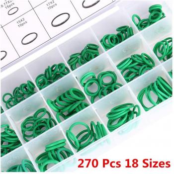 270pcs 18 tamaños Kit Car Auto Aire acondicionado A/C Sistema o anillos juntas Set