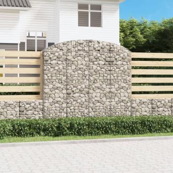 Cesta gaviones forma arco hierro galvanizado 200 x 30 x 40/60 cm, 200 x 30 x 60/80 cm, 200 x 30 x 160/180 cm