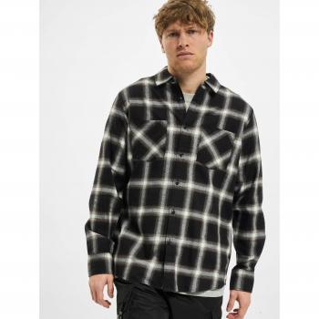 Urban Classics Black/White Checked Flannel Shirt for Men, XL