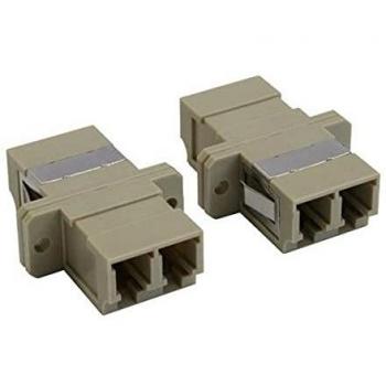 Adaptador de fibra óptica InLine® duplex LC/LC multimodo beige con casquillo de cerámica