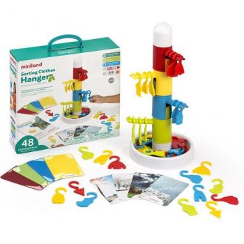 Juego de Clasificación Miniland Sorting Clothes Hanger para Primeros Razonamientos Matemáticos, 345x320x95 mm, para Niños de 3 a 6 Años