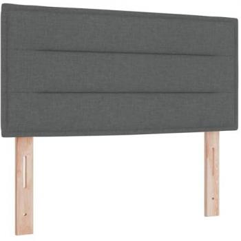 Cabecero LED con luces de tira gris oscuro 90 cm tela