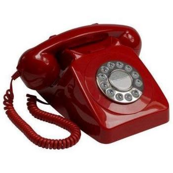 GPO 746 Retro Push Button Desk Phone - Red