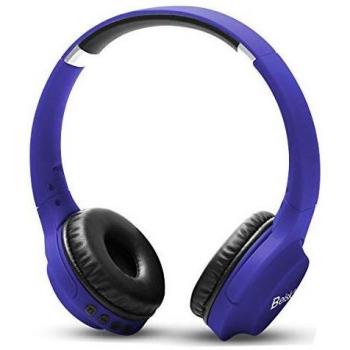 BEISK, Auriculares de Diadema Inalámbricos, Bluetooth, con Micro TF, Calidad De Sonido Estéreo HI-FI, Micrófono Incorporado, Carga Rápida, 10 Metros de Alcance, Cascos Plegables, Azul