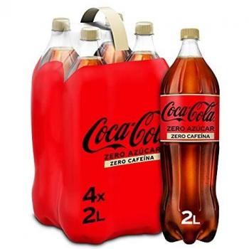 Coca-Cola Zero Azúcar Zero cafeína - Refresco de cola sin azúcar, sin calorías, sin cafeína - Pack 4 botellas 2 L