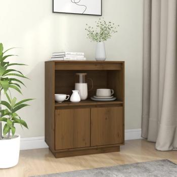 Aparador de madera maciza de pino 60x34x75 cm, Mueble de Almacenaje de Salón, Armarios con Puertas, Cajón de Madera, Buffet para salón Moderno, Armario Auxiliar
