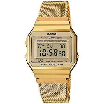 Casio Reloj Mujer de Digital con Correa en Acero Inoxidable A700WEMG-9AEF