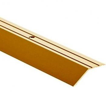 CEZAR W-AL-LPS16-C23-100 protección/Perfil de transición Oblicuo Perforado Estriado 45 mm, Oro