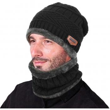 Goodbuy Gorro Invierno Hombre con Bufanda, Calentar Sombreros Gorras Beanie de Punto