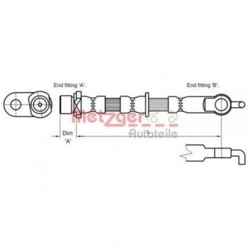 Metzger 4110011 Tubo flexible de frenos
