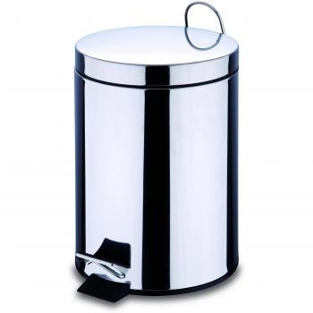 Protenrop Inoxia - Papelera redonda con pedal, 5 l, acero inoxidable