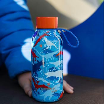 Kids Thermal Dinosaur Bottle - Multi-coloured, Quokka Solid Kids thermo bottle with loop Dinosaur 330 ml