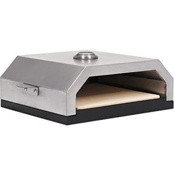 Horno para pizzas para barbacoa con piedra de cerámica inox 15,5x35x49 cm