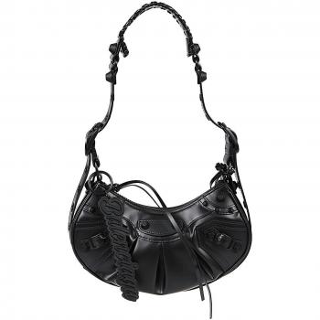 Balenciaga Women's Le Cagole XS Leather Shoulder Bag in Black | Size UNI | 6713092AAO01000