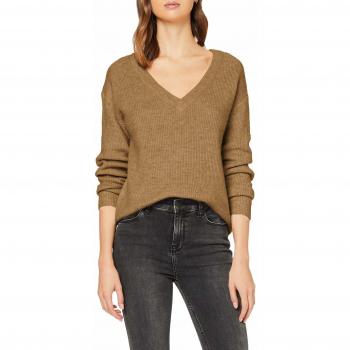 Pieces NOS Pcella LS Wool V-Neck Knit Noos suéter, Marrón Toasted Coconut, Large para Mujer