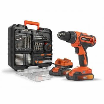 Atornillador Powerplus POWDP15301, atornillador inalámbrico de 20V, con batería de litio, par máximo de 30 Nm, velocidad variable de hasta 1300 RPM, incluye cargador y mal