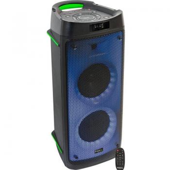 Ibiza Sound Phantom Altavoz Portátil Bluetooth 300W con Doble Efecto LED, USB, MicroSD, Control Remoto, Color Negro
