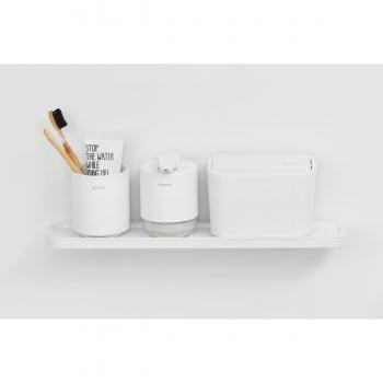 Estante de baño Brabantia MindSet, 46x11x21.5 cm, color blanco perla, paquete de 4 piezas