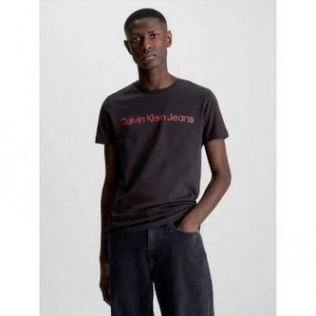 Calvin Klein Men's Slim Fit Logo T-Shirt - Black, Organic Cotton, Casual Wear