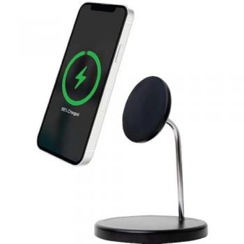 Soporte Cargador Inalámbrico Doble MagSafe 15W Bigben Negro