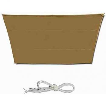 Toldo Vela Trapezoidal Impermeable con Protección UV y Cuerdas para Tensar 3x5,5x4x4 m Beige