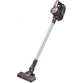 Escoba Eléctrica Multifuncional Inalámbrica Zephir ZHV186 2 en 1 Sin Bolsa, Capacidad de 0,8L, Color Gris/Rojo