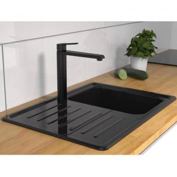 Grifo mezclador para fregadero VITA negro mate