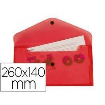 Carpeta Liderpapel Dossier Broche Polipropileno Tamaño Sobre Americano 260x140 mm Rojo Translúcido