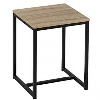 Mesita Auxiliar Moderna de Acero Negra 50x40x40 cm - Diseño Contemporáneo