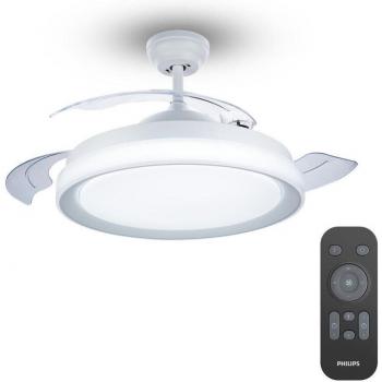 Ventilador de Techo PHILIPS Bliss 2024 con Luz LED 35+28W y Aspas Retráctiles Blanco