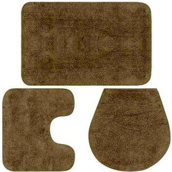 vidaXL Conjunto de Alfombrillas de Baño de Tela 3 Piezas Blanco Decoración