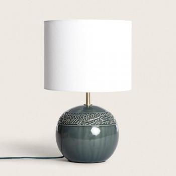 Lámpara de Mesa de Cerámica Murger Verde Azulado para Decoración del Salón, Habitación y Dormitorio