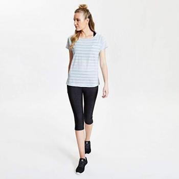Dare2b Defy-Camiseta De Deporte De Manga Corta, Tejido Elástico De Secado Rápido T-Shirts/Polos/Vests, Mujer, Argent Grey, 8