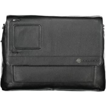 Piquadro Vibe Leather Messenger Briefcase with 41 cm Laptop Compartment - Black