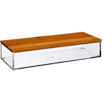 Caja organizadora rectangular de bambú con tapa 25x5x10 cm modelo grande Selena