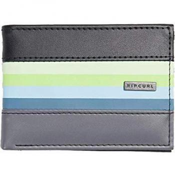 Rip Curl Flujo Poliuretano Delgado Cartera de Piel Falsa en Negro/Gris