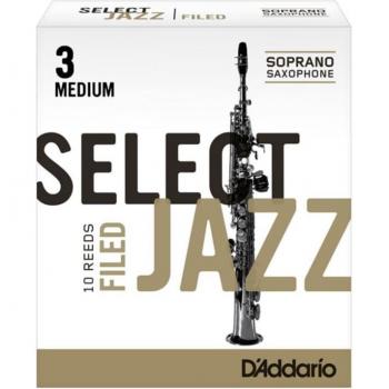 D'Addario Rico Select Jazz Filed Soprano Saxophone Reeds (Box of 10) (2 Medium)