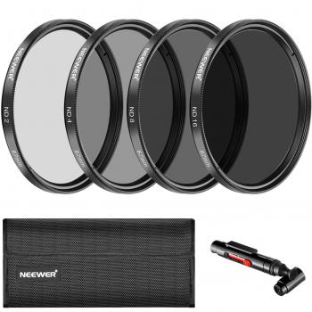 Neewer 67MM Filtro Densidad Neutra ND2 ND4 ND8 ND16 y Kit Accesorios para Canon Rebel T5i T4i T3i T2i, EOS 700D 650D 600D 550D 70D 60D 7D DSLR,Pluma Lente,Bolsa Filtro