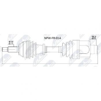Árbol de transmisión NTY NPW-FR-014 Antriebswelle
