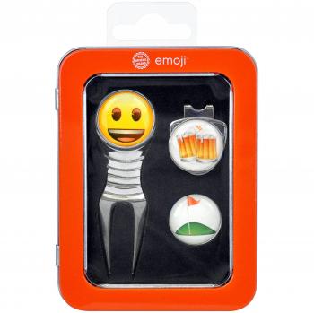 Emoji Unisex Me Gusta Cerveza y Golf Divot Herramienta, Enganche para Gorra y Marcador de Pelotas de Set de Regalo, Color Naranja