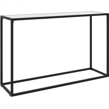 Mesa consola blanca 120x35x75 cm en vidrio templado