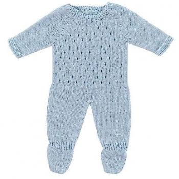 Pijama de punto azul para muñeco de 38 cm, fabricado en España con textil reciclado