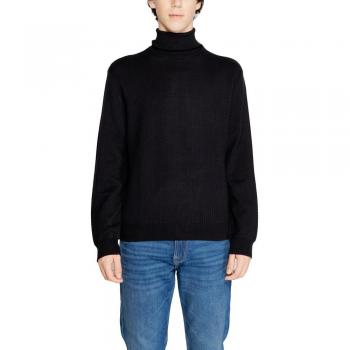 Armani Exchange Black High Neck Cotton Sweater for Men XS