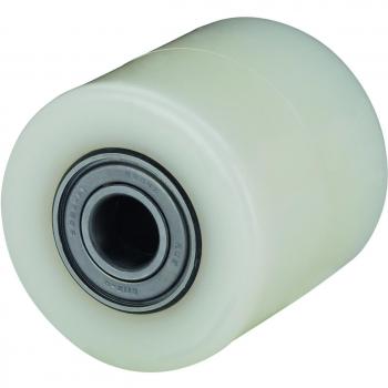 Rodillo de Nylon para Transpaleta RUEDAS ALEX, KN, Ø 82 mm con Buje de 70 mm y Capacidad de Carga de 700 Kg - Color Blanco