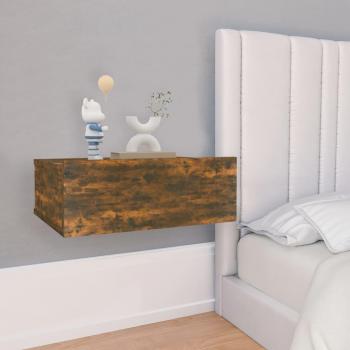 Mesita de noche colgante Smoke Oak 40x30x15 cm Madera multicapa